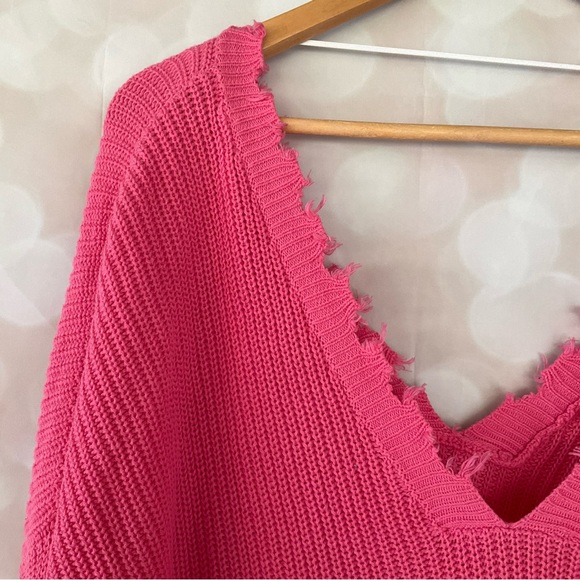 FATE Pink Fringe Knit Sweater - Picture 8 of 8